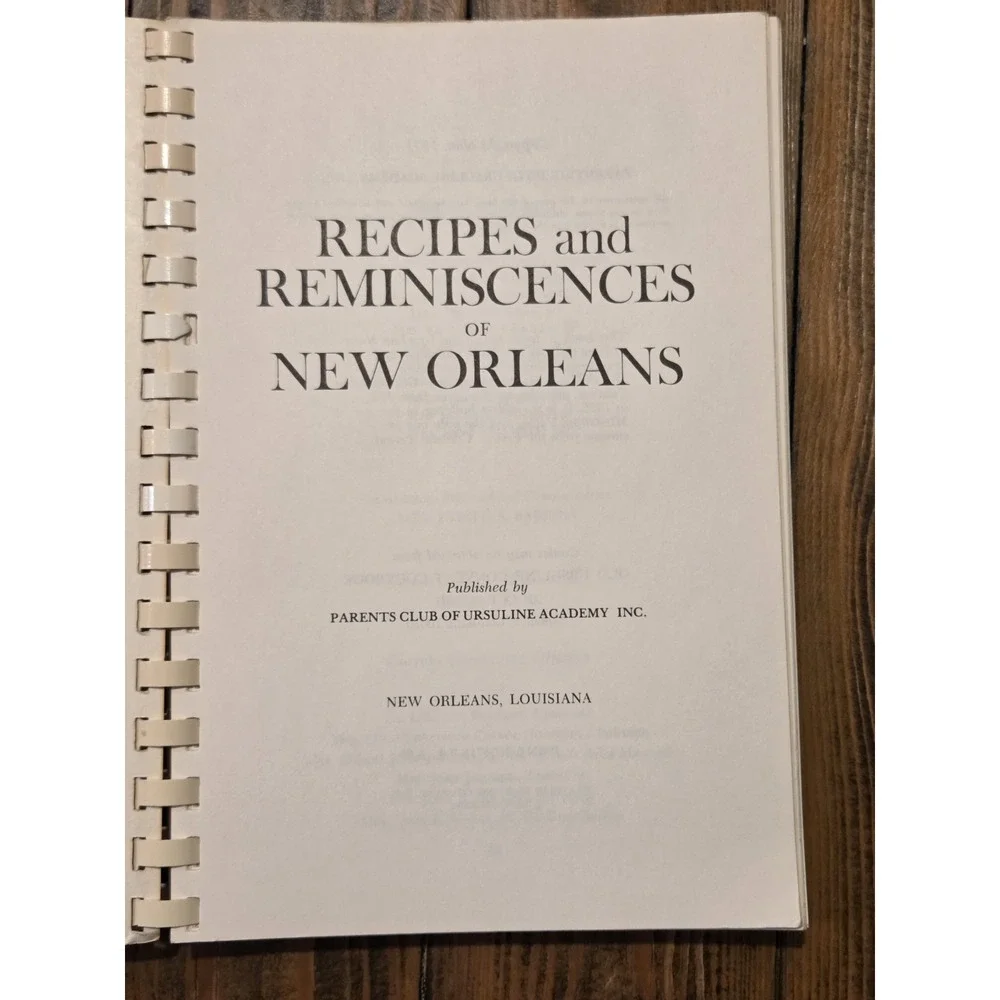 Recipes and Reminiscences of New Orleans- Cookbook of the Month Club- 1980 Print